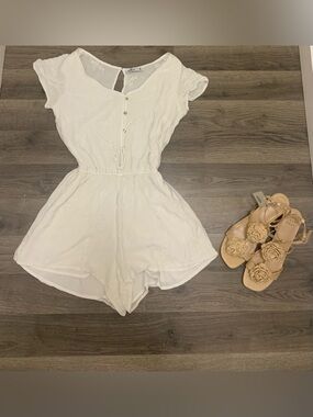Hollister White Eyelet Short Romper